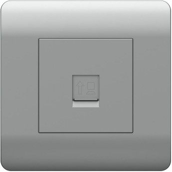 Розетка компьютерная 1хRJ45 CHINT NEW3-E, серебряный