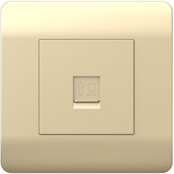Розетка компьютерная 1хRJ45 CHINT NEW3-E, шампань