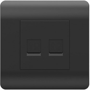 Розетка компьютерная 2хRJ45 CHINT NEW3-E, черный Розетка компьютерная 2хRJ45 CHINT NEW3-E, черный