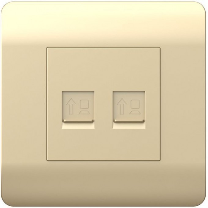Розетка компьютерная 2хRJ45 CHINT NEW3-E, шампань 431455 Розетка компьютерная 2хRJ45 CHINT NEW3-E, шампань 431455