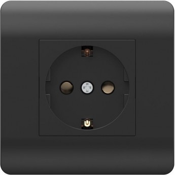 Розетка с/з со шторками CHINT NEW3-E, 16А, черный