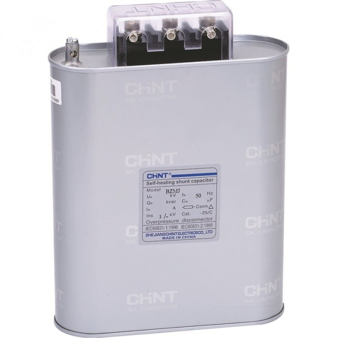 Трехфазный конденсатор CHINT BZMJ 0.45-10-3 АС450В, 10кВАр 516370 Трехфазный конденсатор CHINT BZMJ 0.45-10-3 АС450В, 10кВАр 516370