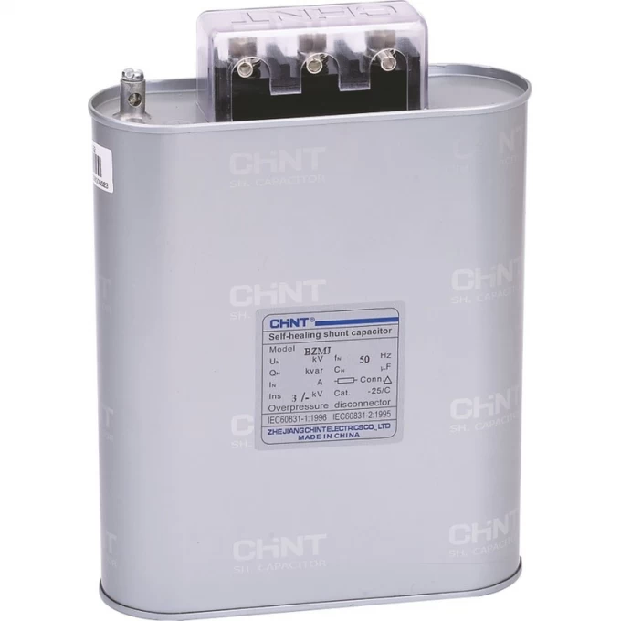 Трехфазный конденсатор CHINT BZMJ 0.45-25-3 АС450В, 25 кВАр 516376 Трехфазный конденсатор CHINT BZMJ 0.45-25-3 АС450В, 25 кВАр 516376