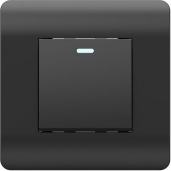 Выключатель 1-клавишный с подсветкой CHINT NEW3-E, 10А, черный