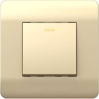 Выключатель 1-клавишный с подсветкой CHINT NEW3-E, 10А, шампань Выключатель 1-клавишный с подсветкой CHINT NEW3-E, 10А, шампань