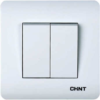 Выключатель 2-клавишный CHINT проходной 10А 250В Выключатель 2-клавишный CHINT проходной 10А 250В