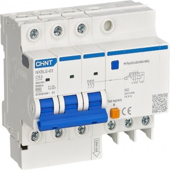 Выключатель автоматический дифференциального тока CHINT 982112 4п (3P+N) C 16А 30мА тип AC 6кА NXBLE-63 (R) Выключатель автоматический дифференциального тока CHINT 982112 4п (3P+N) C 16А 30мА тип AC 6кА NXBLE-63 (R)