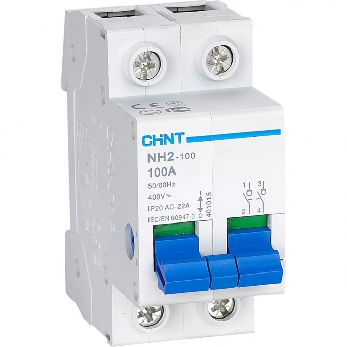 Выключатель нагрузки CHINT NH4 2P 100A (R) 398039 Выключатель нагрузки CHINT NH4 2P 100A (R) 398039