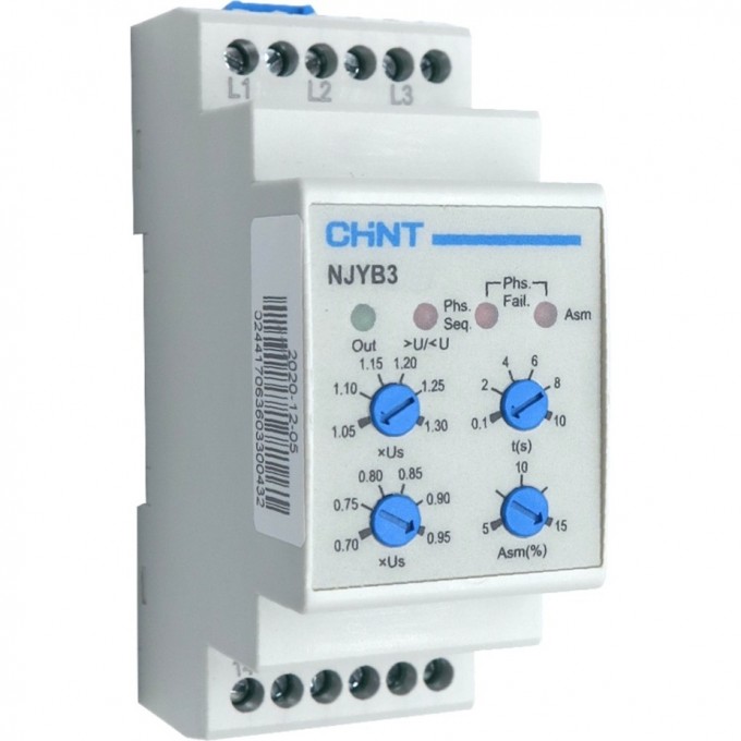 Реле контроль фаз CHINT NJYB3-15 AC220В 636025 Реле контроль фаз CHINT NJYB3-15 AC220В 636025